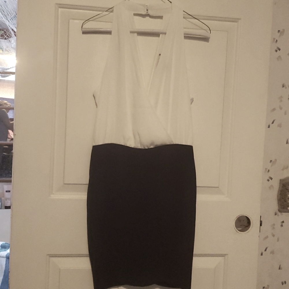 White and Navy Dress